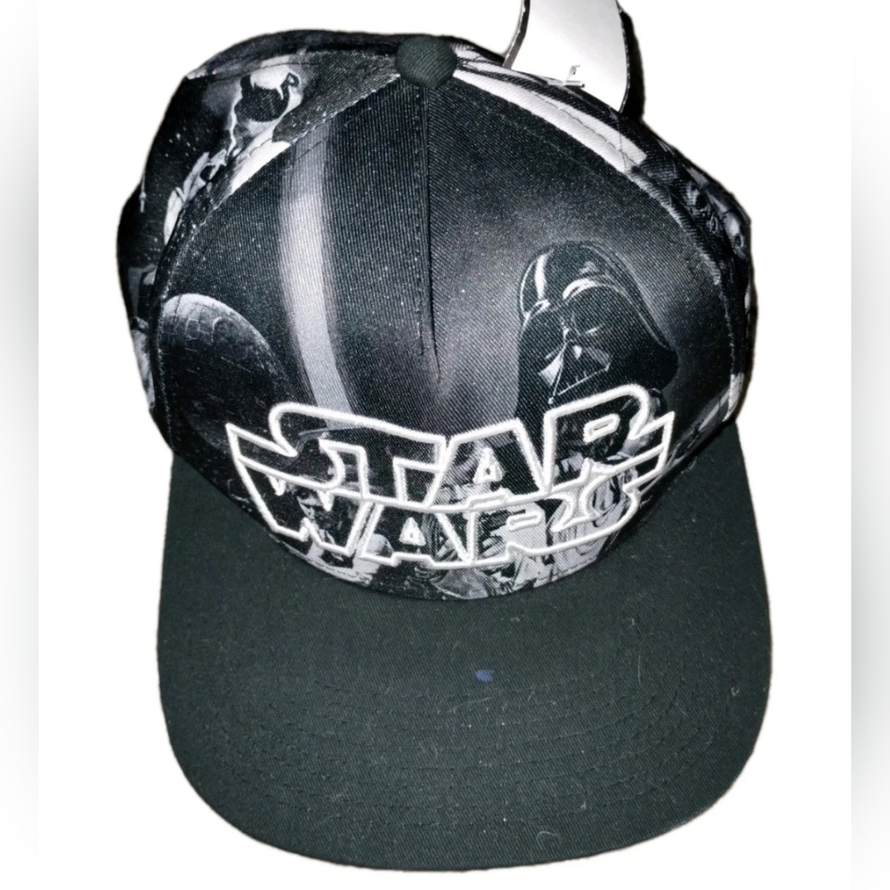Star Wars Baseball Hat Black w/ Graphics Obi One, Darth Vader